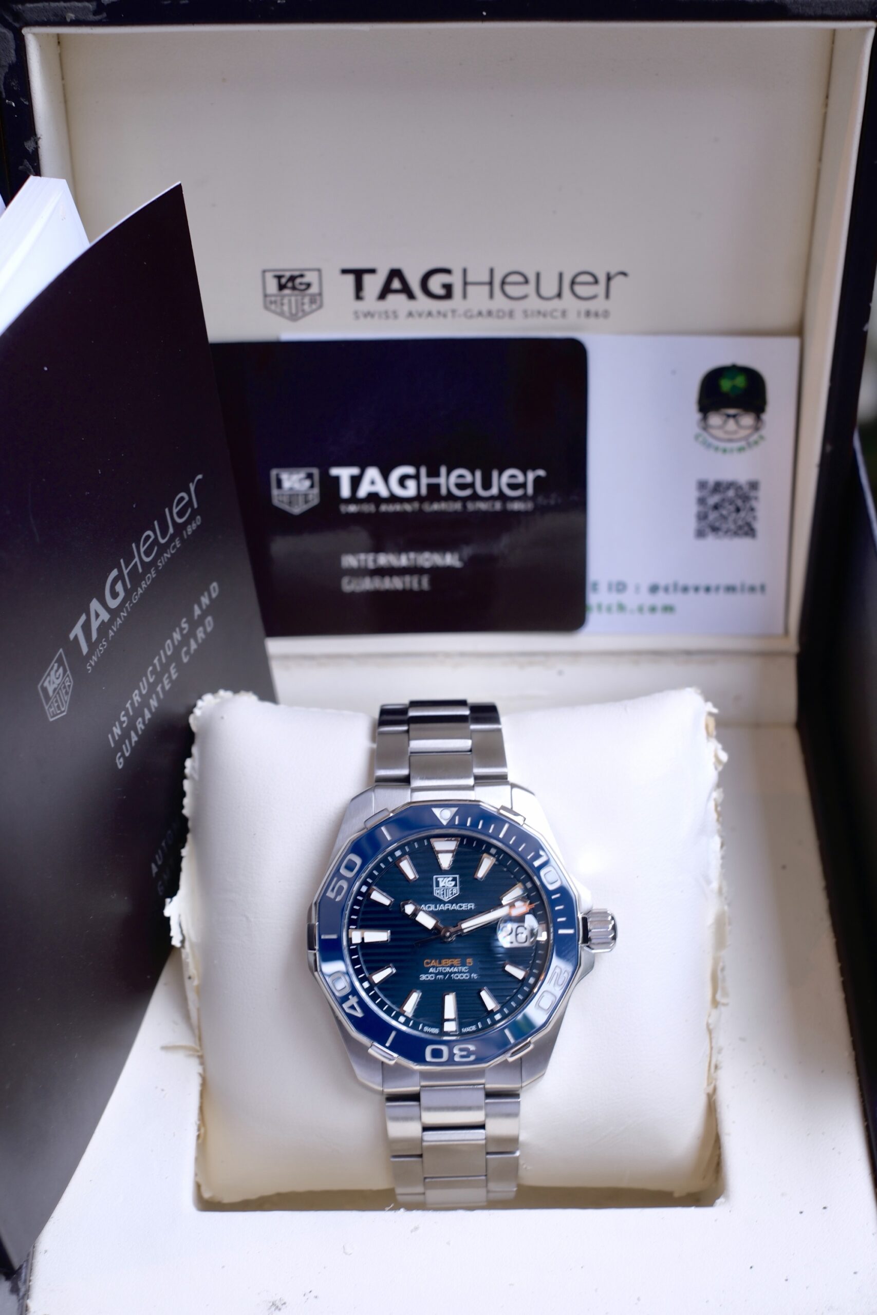 2017 TAG HEUER Aquaracer Ceramic Calibre 5 Automatic 41mm Blue WAY211C Full Set - Image 2