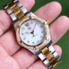 2015 TAG HEUER Aquaracer Lady Quartz 32mm White MOP Diamond Bezel 18K Gold & Steel WAF1350 [Full Set] HERO